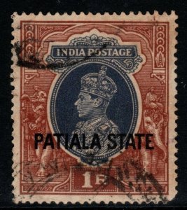 INDIA-PATIALA SG92 1937 1r GREY & RED-BROWN FINE USED