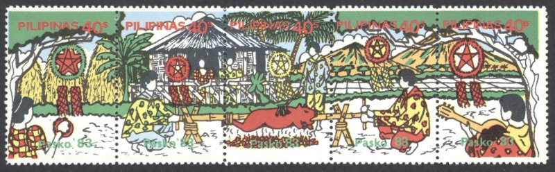 Philippines Sc# 1646 MNH Strip/5 1983 Christmas