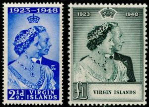 BRITISH VIRGIN ISLANDS SG124-125, COMPLETE SET, NH MINT. Cat £16. RSW.