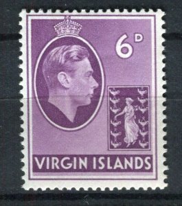 BRITISH VIRGIN ISLANDS; 1938 early GVI issue fine Mint hinged 6d. value