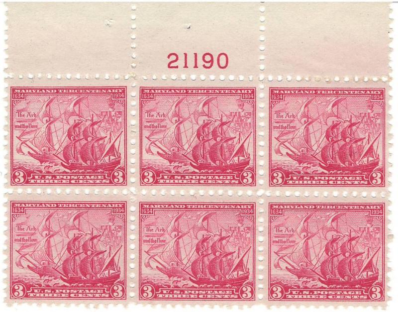 736: Maryland - Plate Block - MNH - 21190-Top