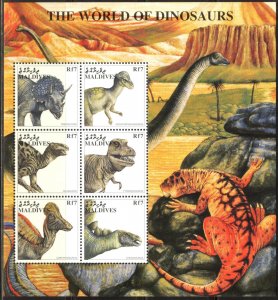 Maldives 1997 Dinosaurs (2) Sheet MNH