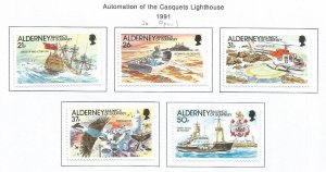 ALDERNEY - 1991 - Casquets Lighthouse - Perf 5v Set - Mint Lightly Hinged