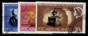 PITCAIRN ISLANDS QEII SG82-84, 1967 Admiral Bligh set, FINE USED.