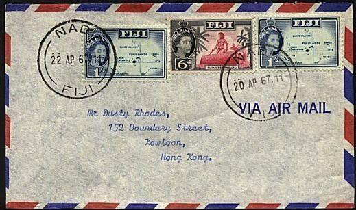 FIJI 1967 airmail cover NADI to Hong Kong..................................22646