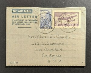 1951 Gadag India Airmail Cover to Los Angeles USA