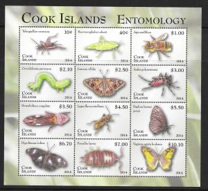 COOK ISLANDS MNH SOUV. SHEET SC#1503 A-L BUTTERFLIES SCV$76.00 VERY NICE STAMPS