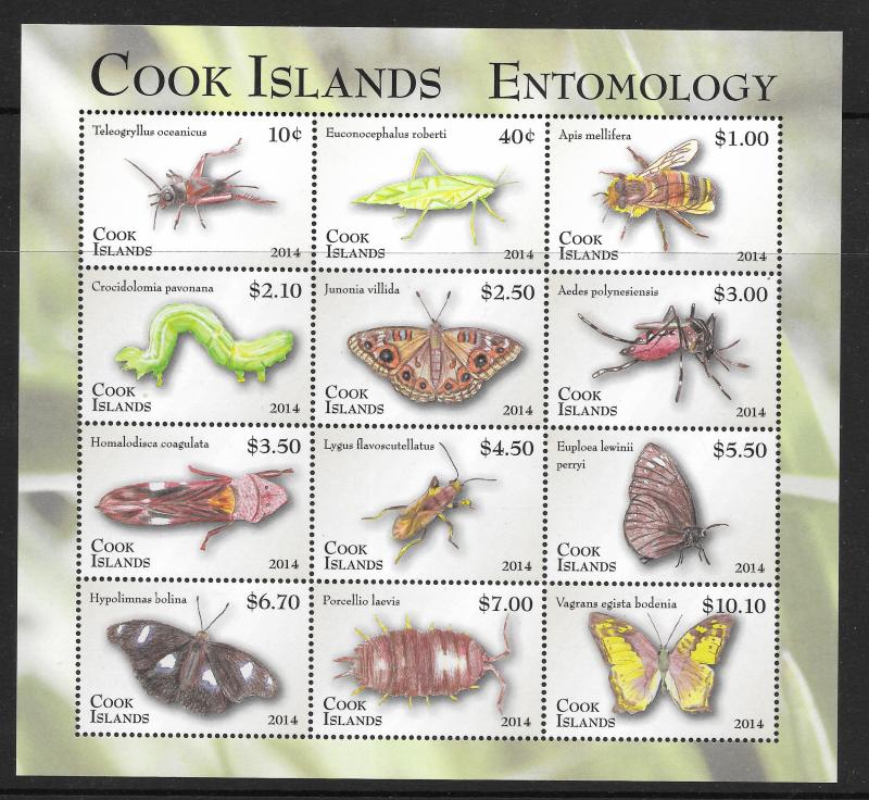 COOK ISLANDS MNH SOUV. SHEET SC#1503 A-L BUTTERFLIES SCV$76.00 VERY NICE STAMPS
