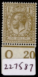 GB GV SG395 SPEC N32(11), SCARCE 1s yellow-brown, NH MINT. Cat £1100. RPS CERT.