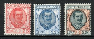 Italy 1926 new values and colours 75c, 1l.25 and 2l.50 MH