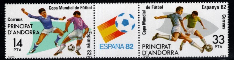 Andorra  (Spanish) Scott 145-146a MNH**  1982 World Cup Soccer strip