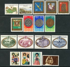 LIECHTENSTEIN Sc#615-631 1977 Six Complete Sets OG Mint Hinged