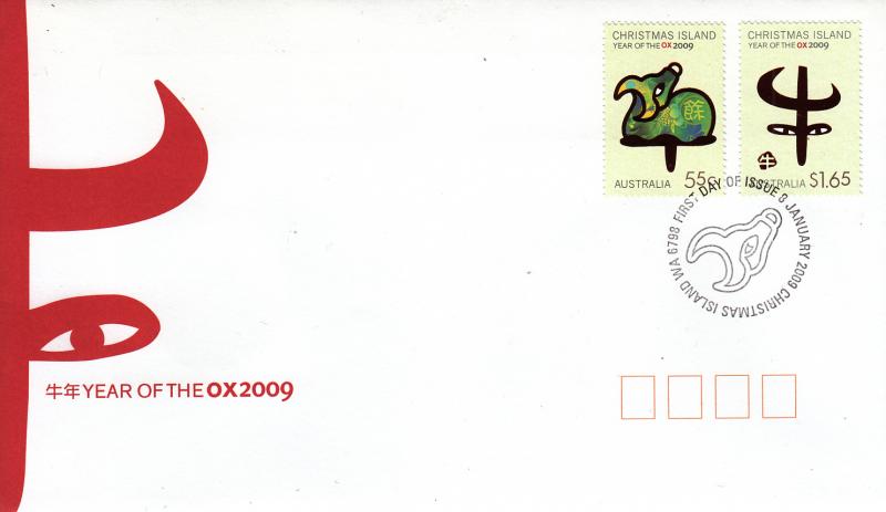 Christmas Island 2009 FDC Scott #479-#480 Set of 2 Year of the Ox