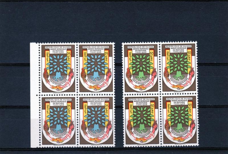 Guinea 1960 World Refugee Year Block of 4 MNH Sc#194/195