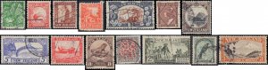 New Zealand #203-216, Complete Set(14), 1936-1942, Used