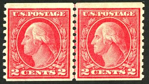 U.S. #454 MINT LINE PAIR OG LH