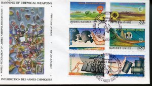 UN  WFUNA 1991 BANNING CHEMICAL WEAPONS COMBO FDCs CACHET ART BY  KENNY SCHARF