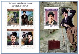 MOZAMBIQUE 2014 2 SHEETS m14112ab CHARLIE CHAPLIN CINEMA