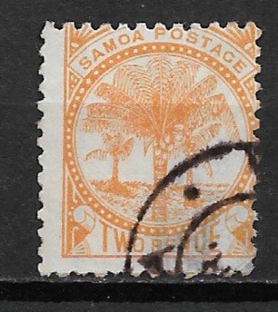 1897 Samoa 13g Palms 2p used