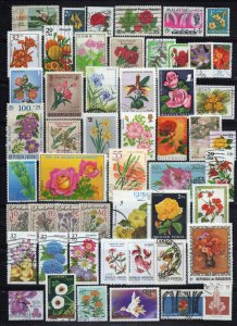 Flower Stamp Collection Mint/Used Plants Nature Roses Orchids ZAYIX 0424S0308