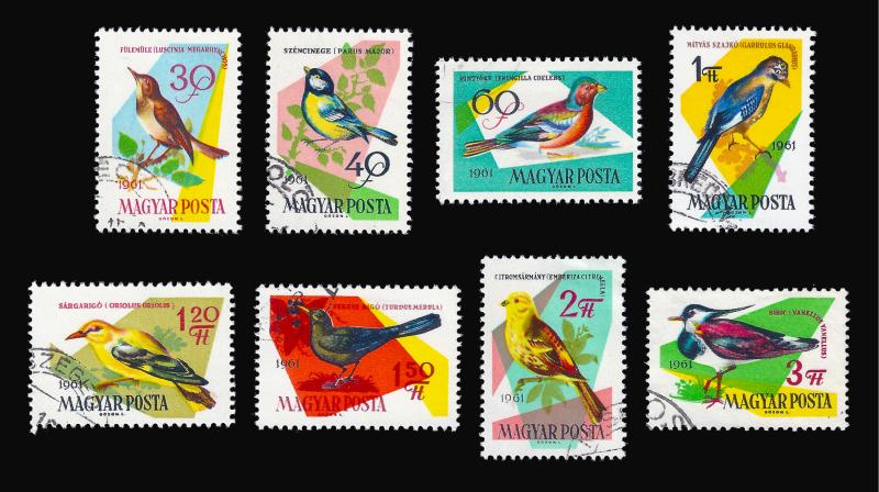 Hungary 1961 Sc 1426-33 CTO European Birds