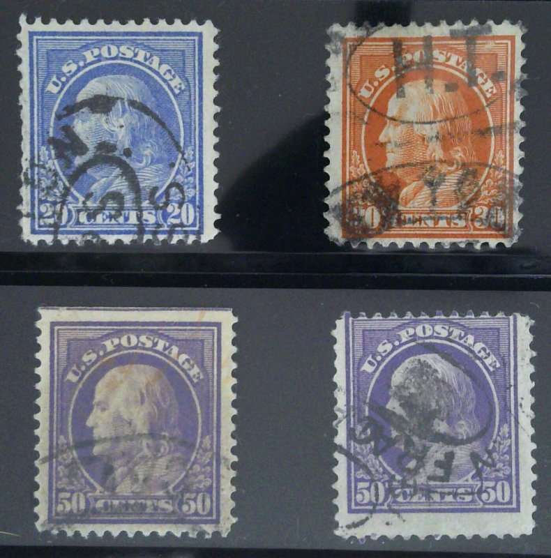 Scott #419-422 - FW lot - Used - Franklin - 1912-14