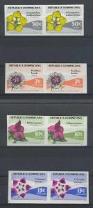 DOMINICAN REP 1979 Sc 810 & C293-C295 SET IMPERF PAIRS