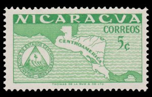NICARAGUA STAMP 1953. SCOTT # 741. UNUSED..