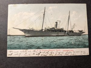 US TRAINING Ship Steamer USS HAWK 1910 Naval Postcard Cleveland, OHIO 