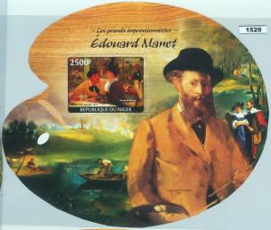 1529 - NIGER, ERROR, 2014 MISSPERF SHEET: Edouard Manet, Art