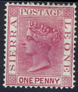 SIERRA LEONE 1884 QV 1D WMK CROWN CA