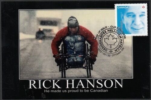 CANADA #2551 RICK HANSEN, MAN in MOTION WORLD TOUR, MAXIMUM CARD #2