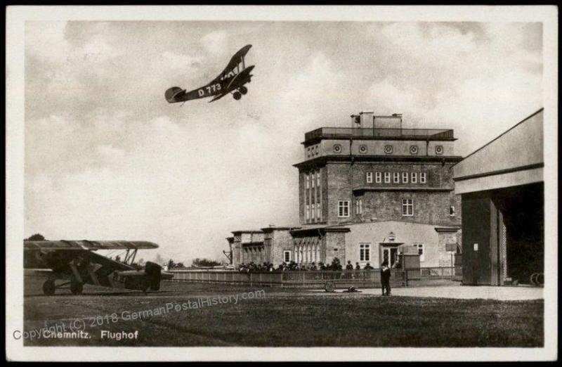 Germany Chemnitz Flughafen Airport Bi-Planes 1933  RPPC 64180