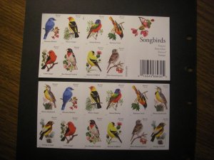 Scott 4882-91 or 4891b, Forever Songbirds, Pane of 20 #P1111, MNH Beauty