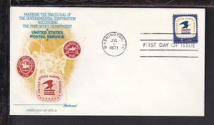 US 1396 USPS 1971 Fleetwood U/A FDC 