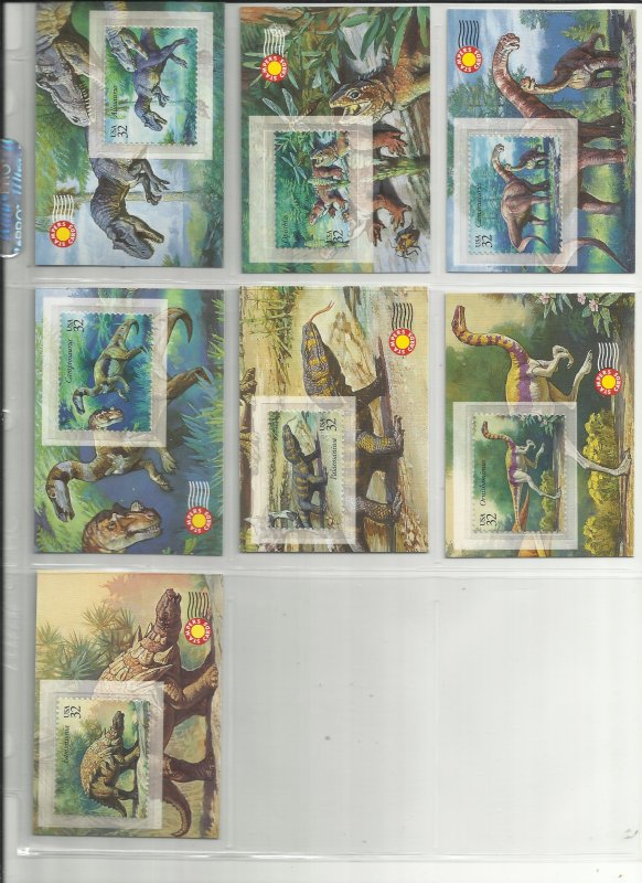 3136a-3136o  Fifteen 32c World of Dinosaurs Stampers Cards MNH