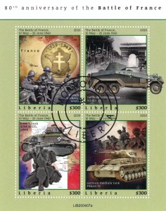 LIBERIA 2020 - Military, WW2, anniversaries/ complete set (sheet+block)