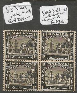 Malaya Jap Oc Selangor SG J281 Block of 4 MNH (2cxt) 