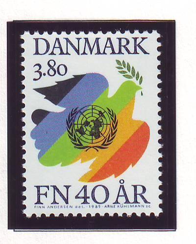 Denmark Sc 784 1985 40th Anniversary UN stamp mint NH