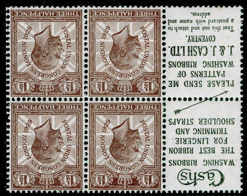 SG436bw, 1½d brown, NH MINT. Cat £300. WMK INVERTED. 