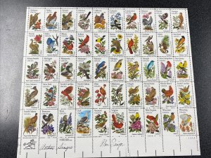 US #1953-2002 State Birds & Flowers Sheet Signed By Designers: Arthur & Alan