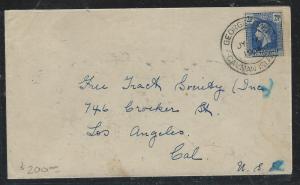 CAYMAN ISANDS (P1706B) 1934 KGV 2 1/2D COVER GEORGETOWN TO USA