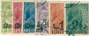 Liechtenstein 11-16 USED BIN $45.00