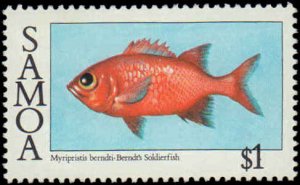 Samoa #680-684, Complete Set(5), 1986, Fish, Never Hinged