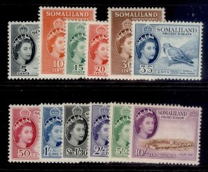 SOMALILAND PROTECTORATE QEII SG137-148, 1953-58 complete set, M MINT. Cat £120.