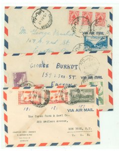 Lebanon  1940s covers (3). Fine stamps. Some rough opening.
