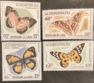 Laos Scott# 101-3,C46 Butterflies MNH