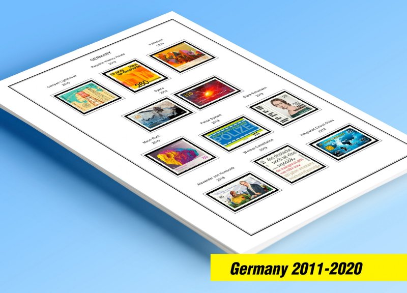 COLOR PRINTED GERMANY 2011-2020 STAMP ALBUM PAGES (89 illustrated pages)