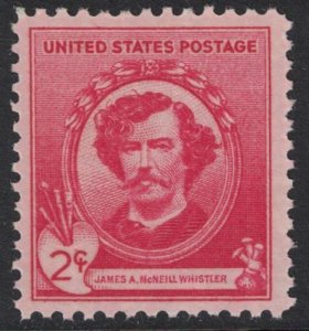 United States; #885 James Whistler 2c 1940; Mint Never hinged MNH Nice