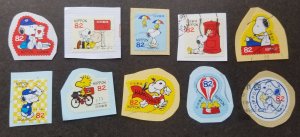 *FREE SHIP Japan Cartoon Snoopy 2017 Mailbox Bicycle Mail (complete 10v) USED #4